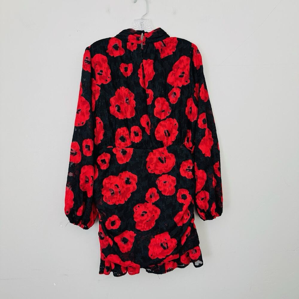 Vici Red and Black Floral Midi Dress - Picture 6 of 8